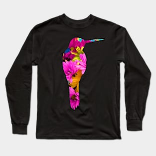 Floral Hummingbird Long Sleeve T-Shirt